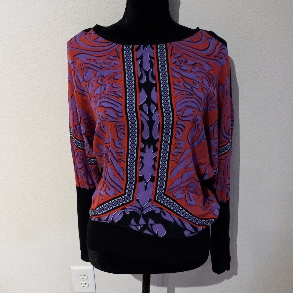 HALE BOB size SM Aztec silk top, $178.00
